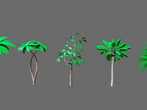 Cartoon vegetation 2 Modelo 3D