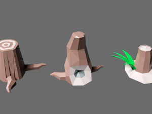Cartoon vegetation 2 3D Model