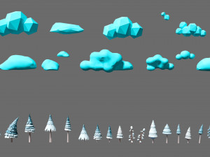 Cartoon vegetation 2 Modelo 3D