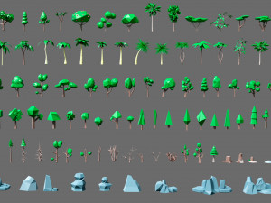 Cartoon vegetation 2 Modelo 3D
