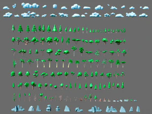 Cartoon vegetation 2 3D Model