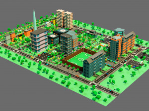 Low poly city 3D Model