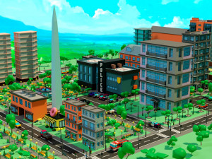 Low poly city 3D Model