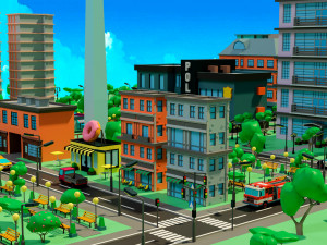 Low poly city 3D Model
