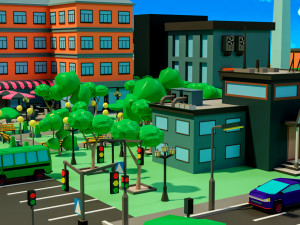 Low poly city 3D Model