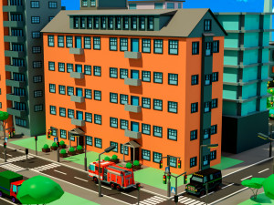 Low poly city 3D Model