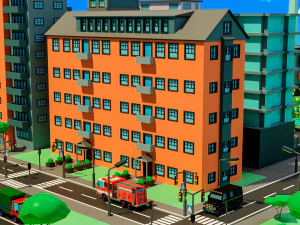 Low poly city 3D Model