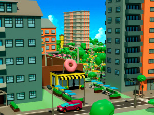 Low poly city 3D Model