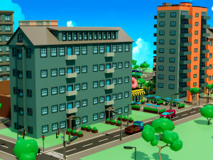 Low poly city 3D Model