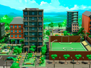 Low poly city 3D Model