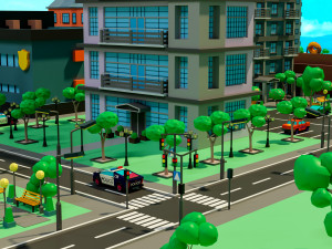 Low poly city 3D Model