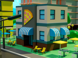 Low poly city 3D Model