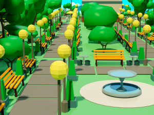 Low poly city 3D Model