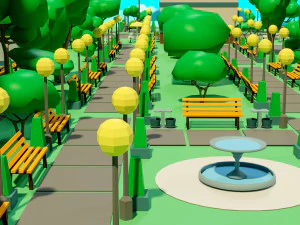 Low poly city 3D Model