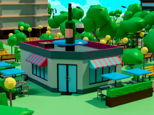 Low poly city 3D Model