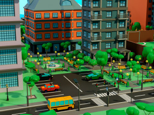 Low poly city 3D Model