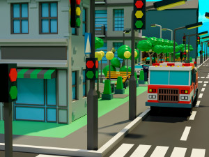 Low poly city 3D Model