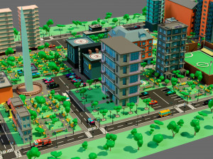 Low poly city 3D Model