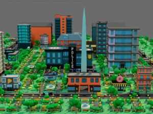 Low poly city 3D Model