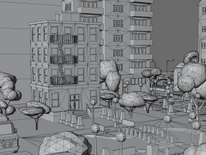 Low poly city 3D Model