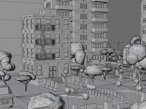 Low poly city 3D Model