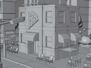 Low poly city 3D Model