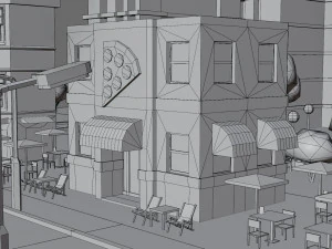 Low poly city 3D Model