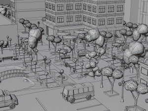 Low poly city 3D Model