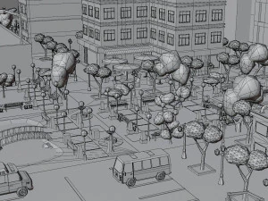 Low poly city 3D Model
