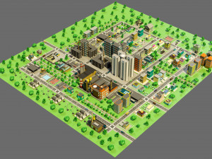 Industrial city Model 3D