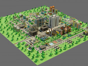 Industrial city Model 3D