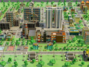 Industrial city Model 3D