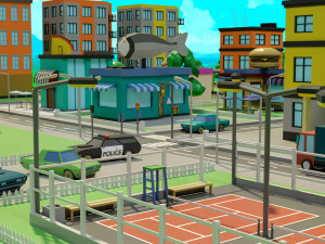 Industrial city Model 3D