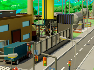 Industrial city Model 3D
