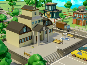 Industrial city Model 3D