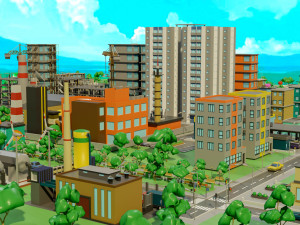 Industrial city Model 3D