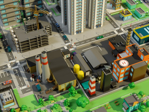 Industrial city Model 3D