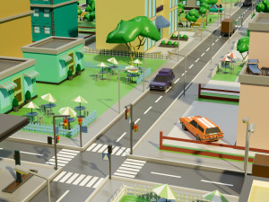 Industrial city Model 3D