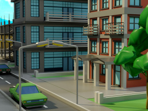 Industrial city Model 3D