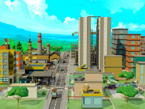 Industrial city Model 3D