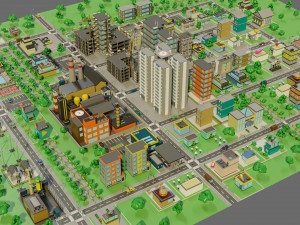 Industrial city Model 3D