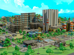 Industrial city Model 3D