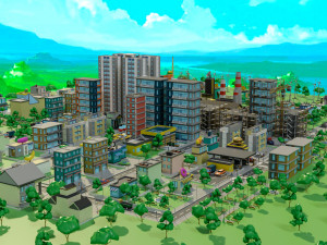 Industrial city Model 3D