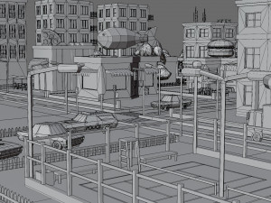 Industrial city Model 3D