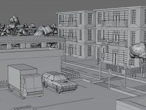 Industrial city Model 3D