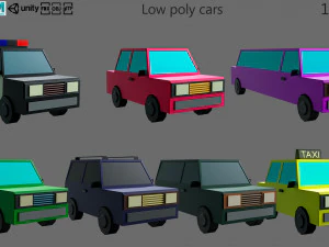 Carros de baixo poli Modelo 3D