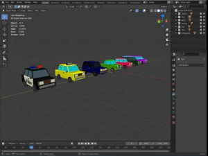 Low poly cars 3D Model