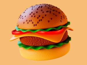 BURGER 3D MODEL hamburger Modelo 3D