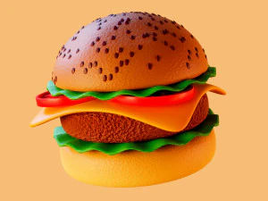 HAMB&Uacute;RGUER MODELO 3D hamb&uacute;rguer Modelo 3D