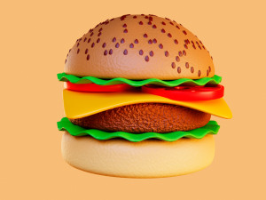 BURGER 3D MODEL hamburger Modelo 3D